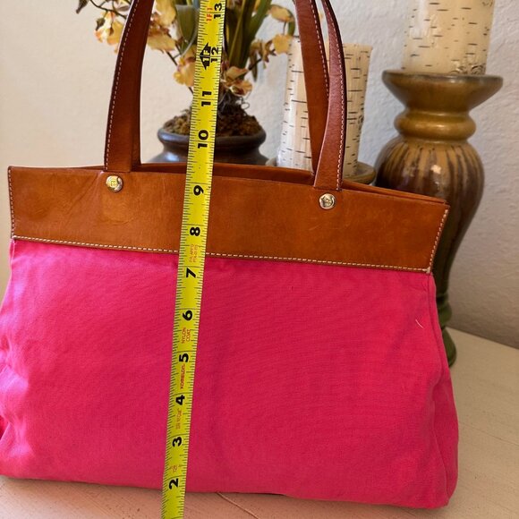 kate spade pink canvas and leather tote bag-VGVC - Picture 8 of 10
